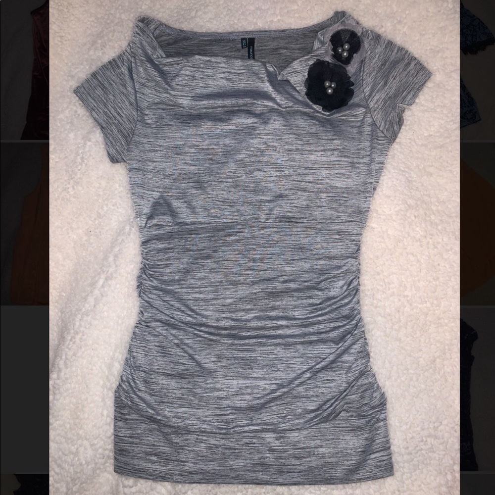 Grey Fitted Blouse